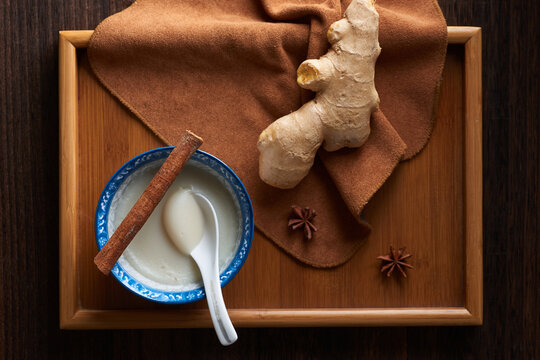 Refined lard and spices like ginger cinnamon aniseed