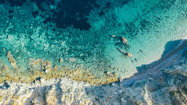Turquois sea water from top view © yossarian6