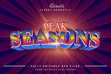 editable colorful gradient 3d peak seasons text effect.logo text.typhography logo