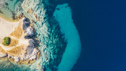 Seascape from the air, directly above