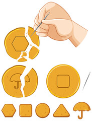 Scratching dalgona cookie concept