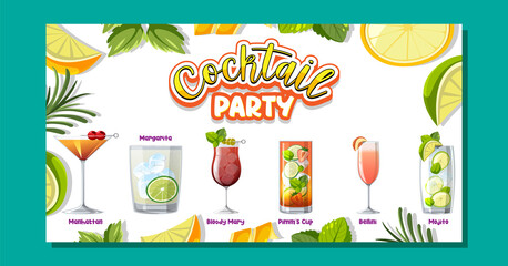 Cocktail party menu banner