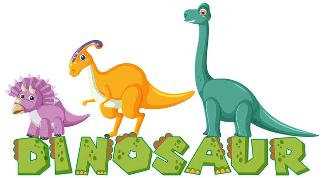 Cute dinosaur font logo