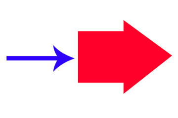 Blue and blue arrow icon,  and blue color arrow indicator 
