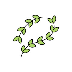 Thyme icon in color, isolated on white background 