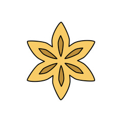 Star anise icon in color, isolated on white background 