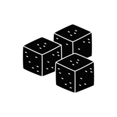 Sugar icon in black flat glyph, filled style isolated on white background