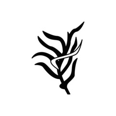 Tarragon icon in black flat glyph, filled style isolated on white background