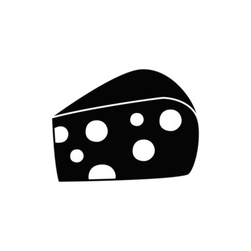 recommend clip art: Swiss cheese icon in black flat glyph, filled style isolated on white background