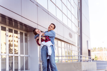 Beautiful couple hugging