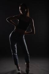 Fototapeta na wymiar Posing and holding posture