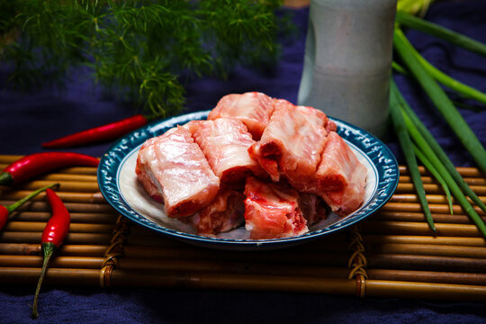 A plate of pork ribs