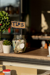 Glass tip jar