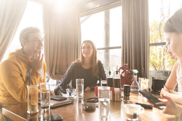 Laughing and having fun together while being on the meeting