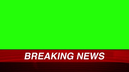 Breaking News 4K Background Animation with Green Screen for footage. Modern news concept backdrop