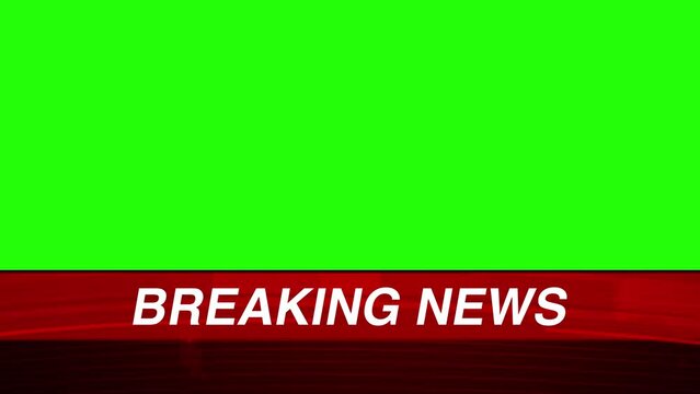 Breaking News 4K Background Animation with Green Screen for footage. Modern news concept backdrop