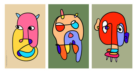 Colorful Face and head art illustration