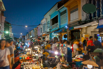 Phuket Walking Street night market in Phuket - obrazy, fototapety, plakaty