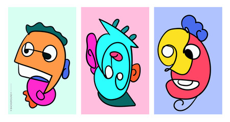 Colorful Face and head art illustration