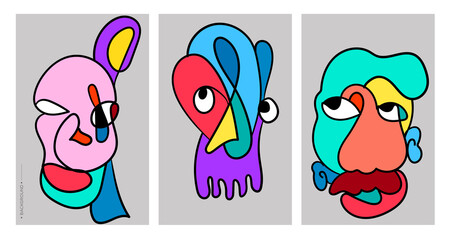 Colorful Face and head art illustration
