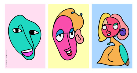 Colorful Face and head art illustration