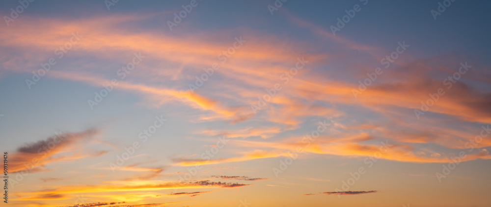 Wall mural panorama of a dramatic evening sky