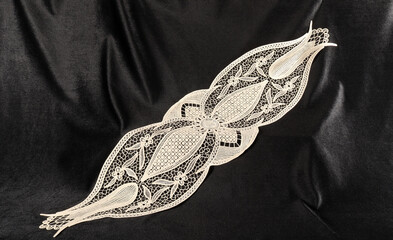 decorative lace on black background