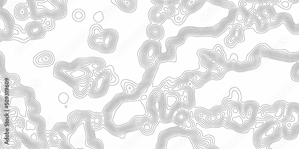 Poster vector illustration. outline cartography landscape. geographic topology structure with depth route a