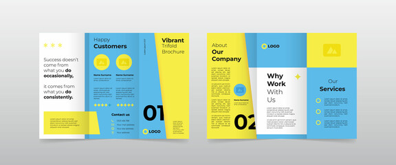 modern vibrant business trifold brochure design template