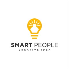 Light Bulb, People and Sun Silhouette Creative logo design inspiration