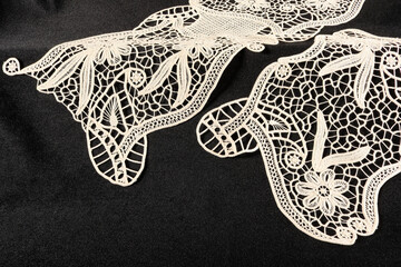 decorative lace on black background
