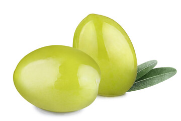 Delicious olives, isolated on white background