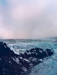 Huge glacier on top of the mountain