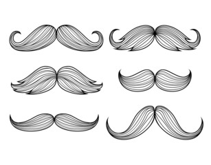 black and white mustache barber vintage design illustration