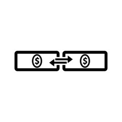 Black line for business transaction Icon