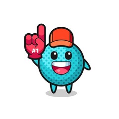 spiky ball illustration cartoon with number 1 fans glove