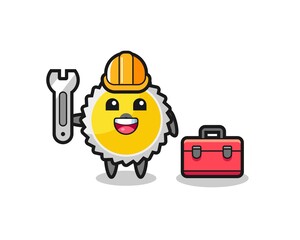 Fototapeta premium Mascot cartoon of saw blade as a mechanic