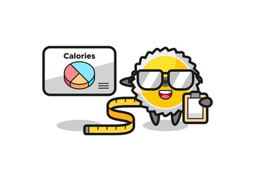 Illustration of saw blade mascot as a dietitian