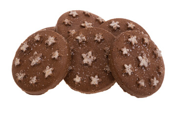 chocolate christmas cookies isolated