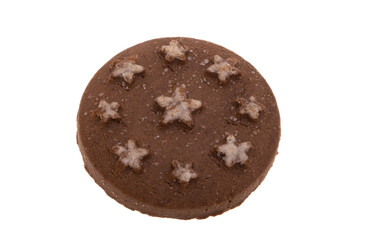 chocolate christmas cookies isolated
