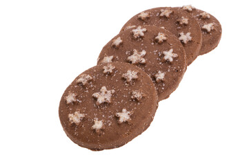 chocolate christmas cookies isolated