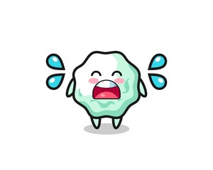chewing gum cartoon illustration with crying gesture