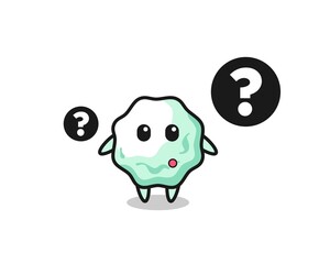 Cartoon Illustration of chewing gum with the question mark