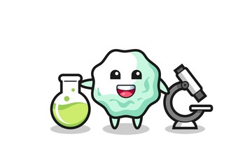 Mascot character of chewing gum as a scientist