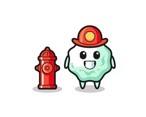 Mascot character of chewing gum as a firefighter