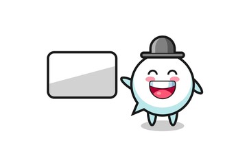 speech bubble cartoon illustration doing a presentation