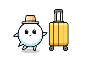 Obraz na płótnie Canvas speech bubble cartoon illustration with luggage on vacation