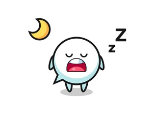 speech bubble character illustration sleeping at night