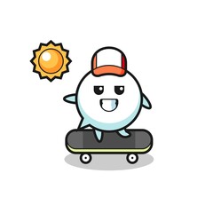 speech bubble character illustration ride a skateboard