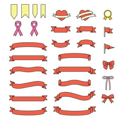 Ribbons　sets　vectors／リボンのベクター素材セット